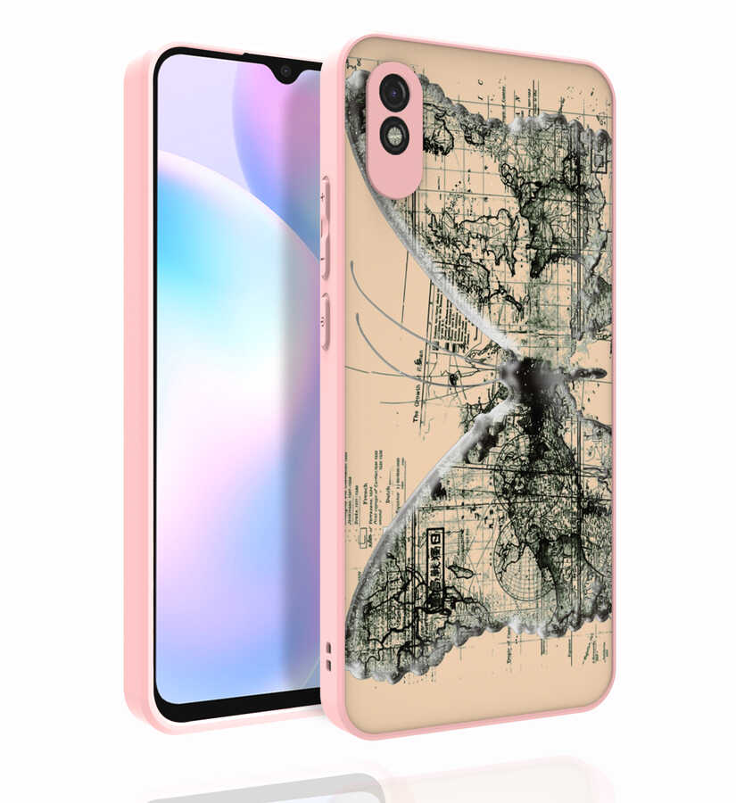 Xiaomi Redmi 9A Kılıf Desenli Kamera Korumalı Parlak Zore Nora Kapak NO4