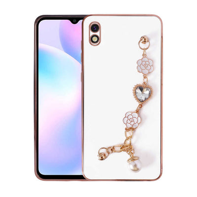 Xiaomi Redmi 9A Kılıf El Tutamaçlı Kamera Korumalı Zore Taka Silikon Kapak Beyaz