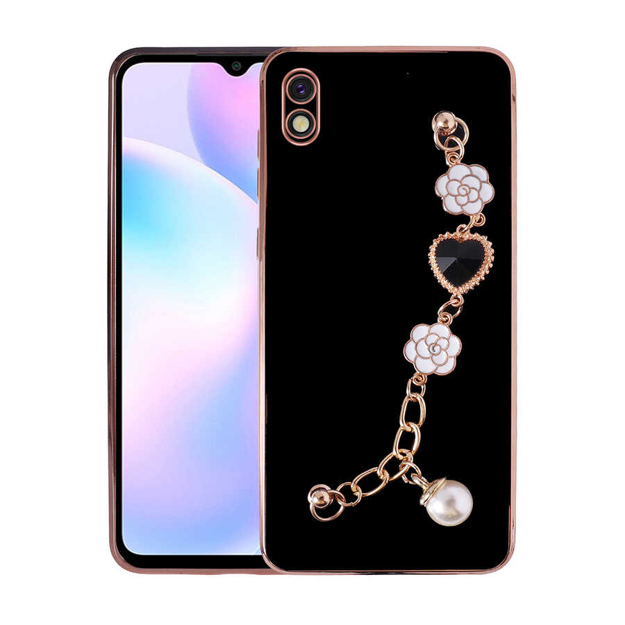 Xiaomi Redmi 9A Kılıf El Tutamaçlı Kamera Korumalı Zore Taka Silikon Kapak Siyah