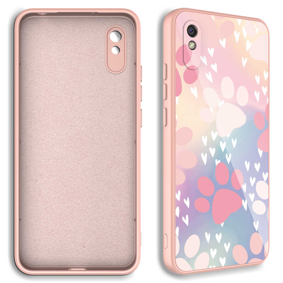 Xiaomi Redmi 9A Kılıf Kamera Korumalı Desenli Sert Silikon Zore Epoksi Kapak NO1