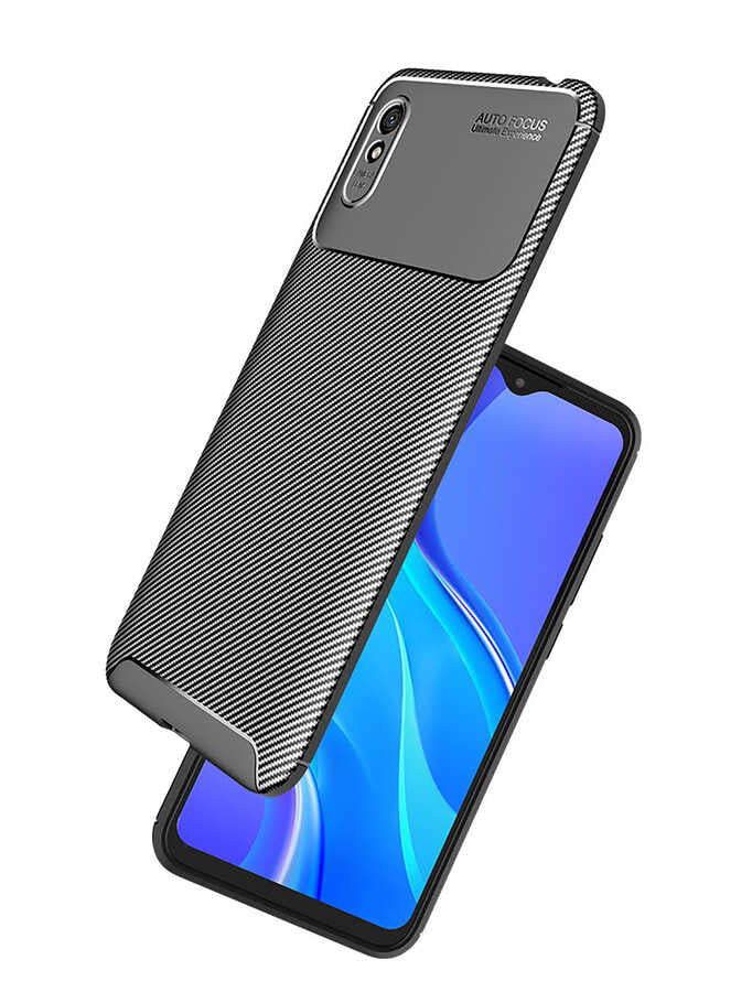 Xiaomi Redmi 9A Kılıf Zore Negro Silikon Kapak Siyah