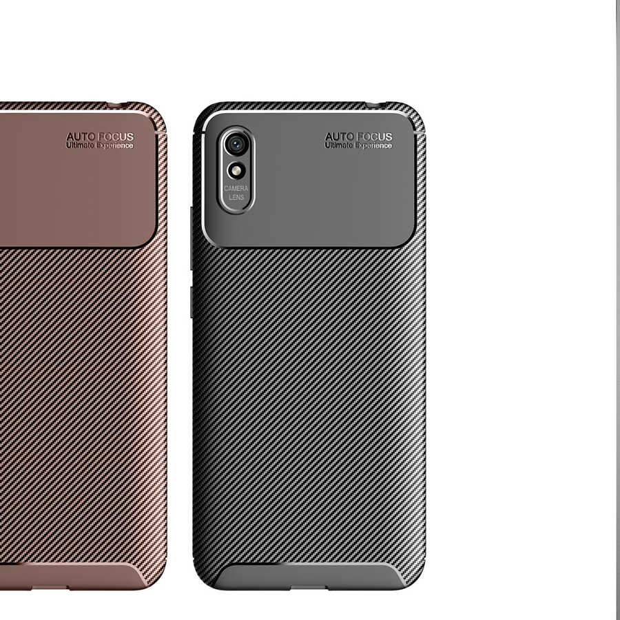 Xiaomi Redmi 9A Kılıf Zore Negro Silikon Kapak Kahverengi