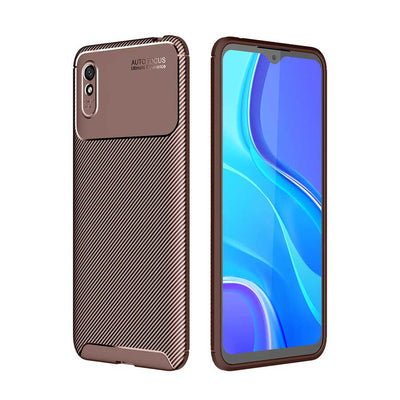 Xiaomi Redmi 9A Kılıf Zore Negro Silikon Kapak Kahverengi