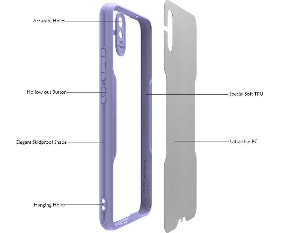 Xiaomi Redmi 9A Kılıf Zore Parfe Kapak Mor