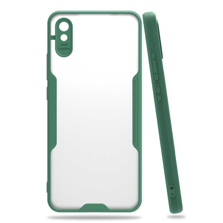 Xiaomi Redmi 9A Kılıf Zore Parfe Kapak Koyu Yeşil