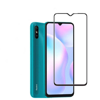 Xiaomi Redmi 9A Zore Kenarları Kırılmaya Dayanıklı Cam Ekran Koruyucu Siyah