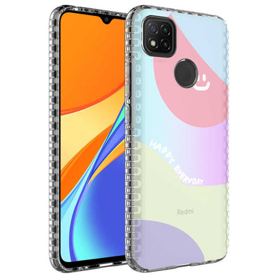 Xiaomi Redmi 9C Kılıf Airbag Kenarlı Renkli Desenli Silikon Zore Elegans Kapak NO7