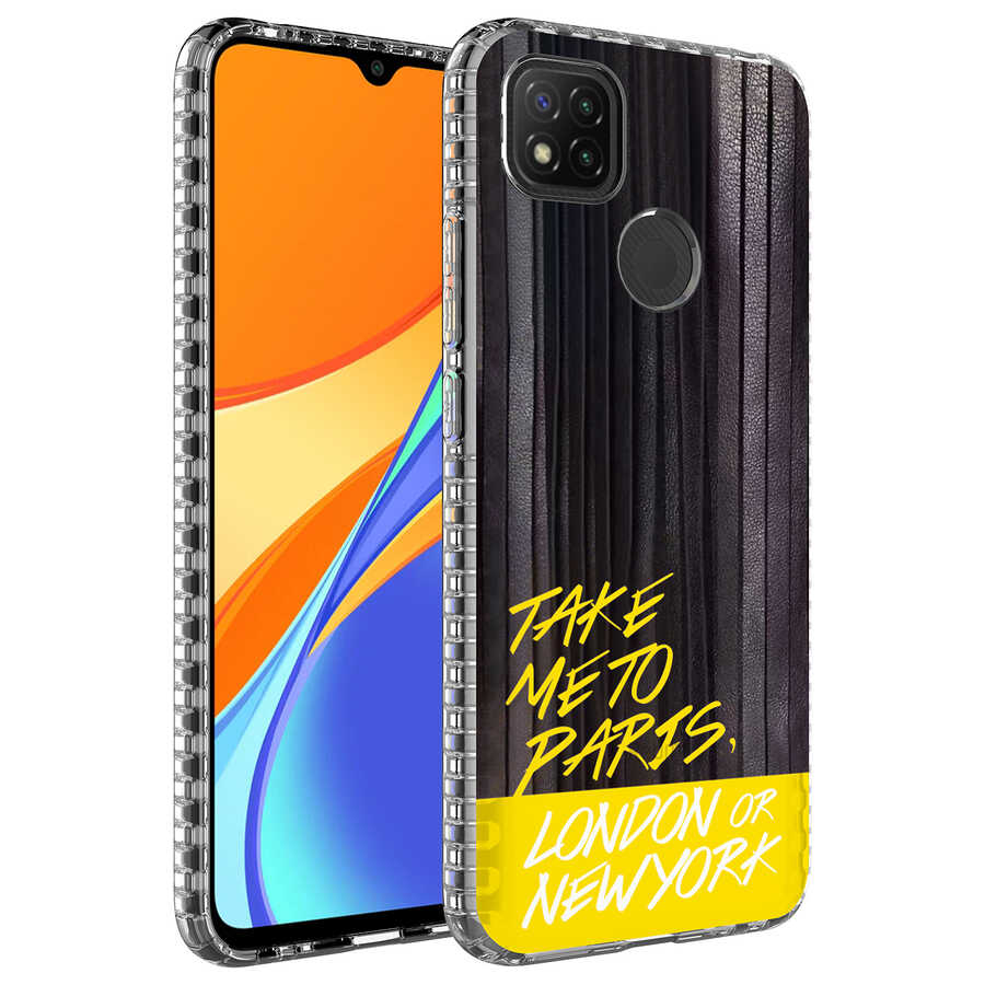 Xiaomi Redmi 9C Kılıf Airbag Kenarlı Renkli Desenli Silikon Zore Elegans Kapak NO3