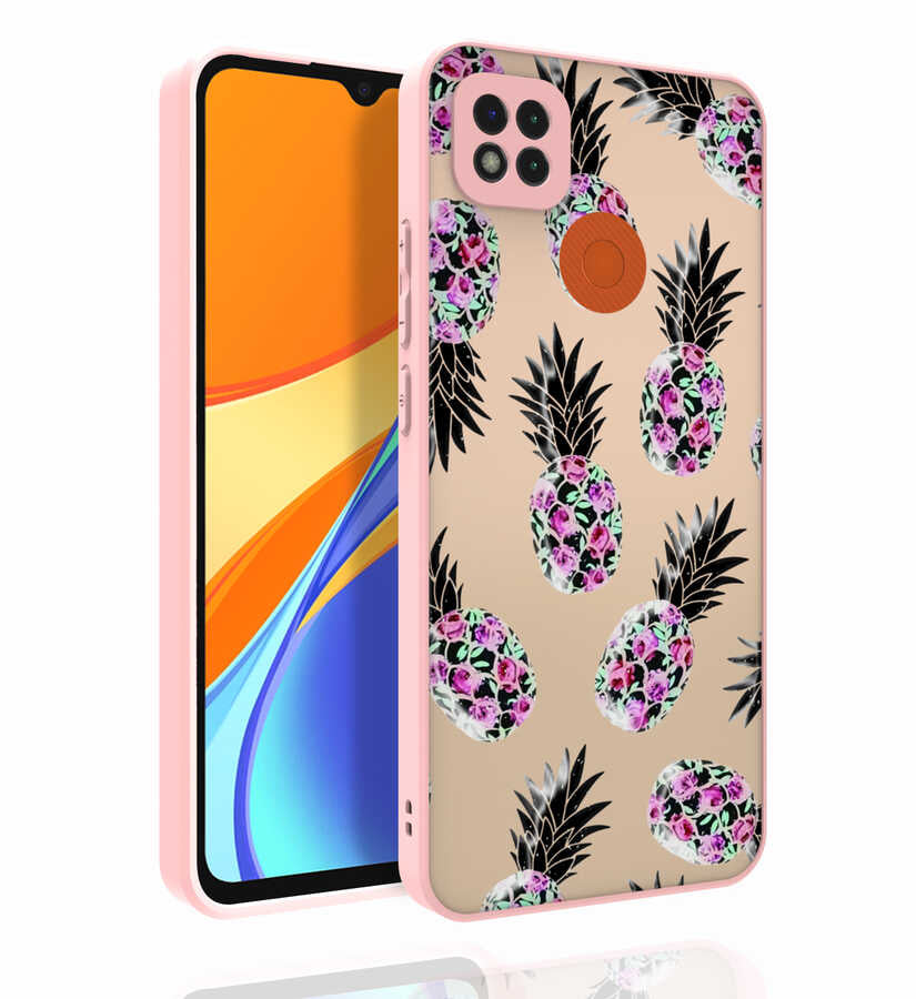 Xiaomi Redmi 9C Kılıf Desenli Kamera Korumalı Parlak Zore Nora Kapak NO1