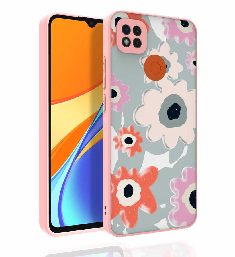Xiaomi Redmi 9C Kılıf Desenli Kamera Korumalı Parlak Zore Nora Kapak NO5