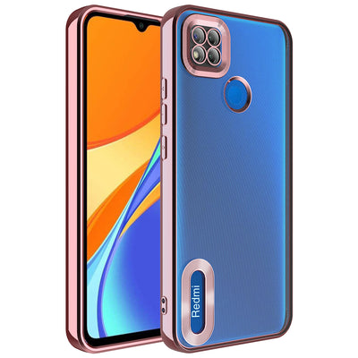 Xiaomi Redmi 9C Kılıf Kamera Korumalı Logo Gösteren Zore Omega Kapak Gümüş