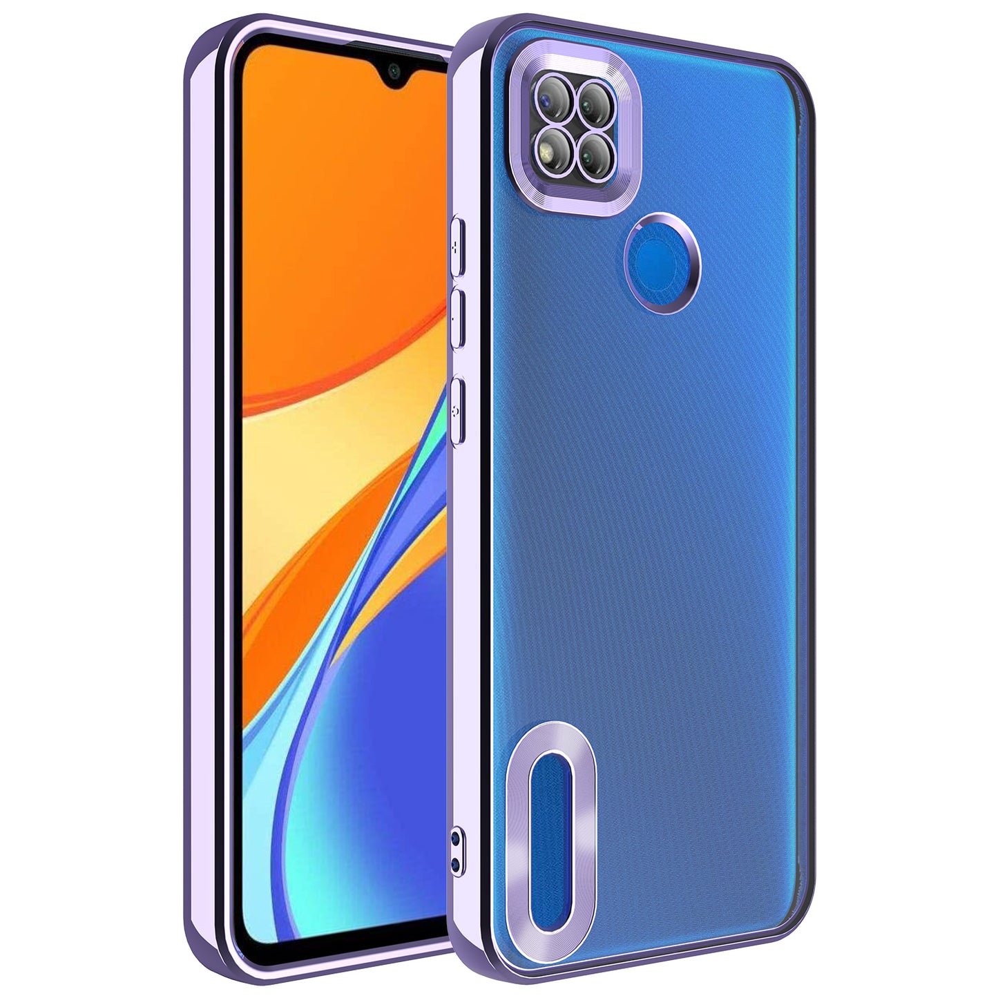 Xiaomi Redmi 9C Kılıf Kamera Korumalı Logo Gösteren Zore Omega Kapak Lila