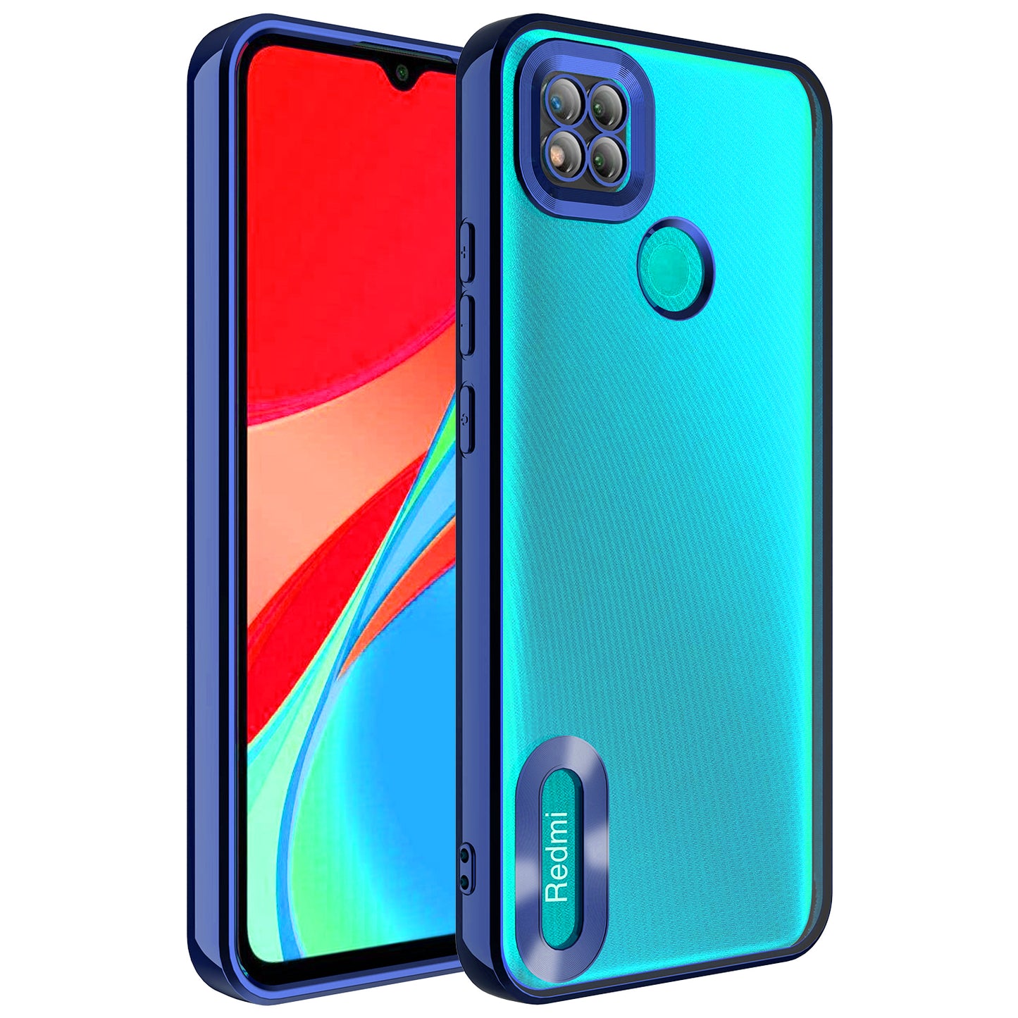 Xiaomi Redmi 9C Kılıf Kamera Korumalı Logo Gösteren Zore Omega Kapak Lacivert