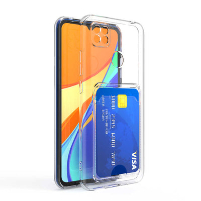 Xiaomi Redmi 9C Kılıf Kartlıklı Şeffaf Zore Setra Clear Silikon Kapak Renksiz