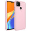 Xiaomi Redmi 9C Kılıf Metal Çerçeve ve Buton Tasarımlı Silikon Zore Luna Kapak Pembe