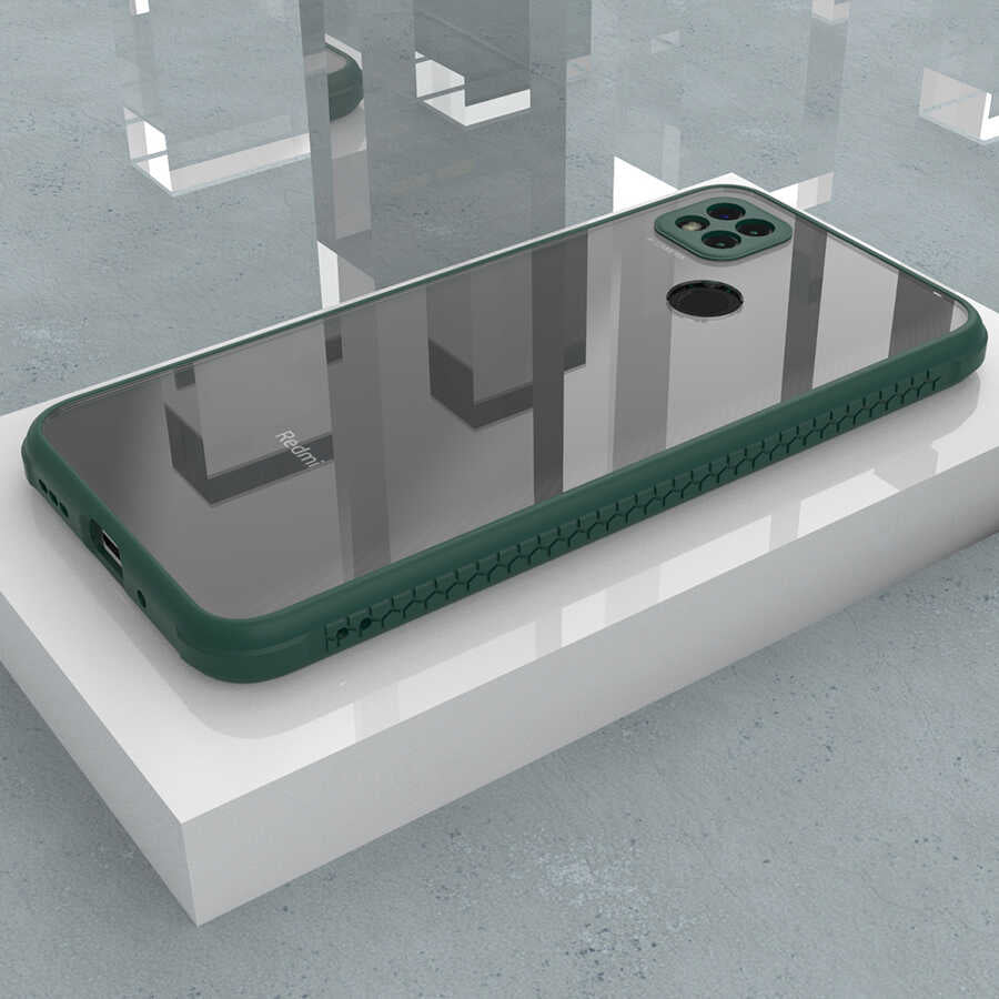 Xiaomi Redmi 9C Kılıf Zore Kaff Kapak Koyu Yeşil