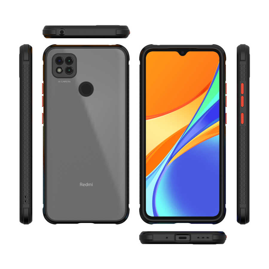 Xiaomi Redmi 9C Kılıf Zore Kaff Kapak Siyah