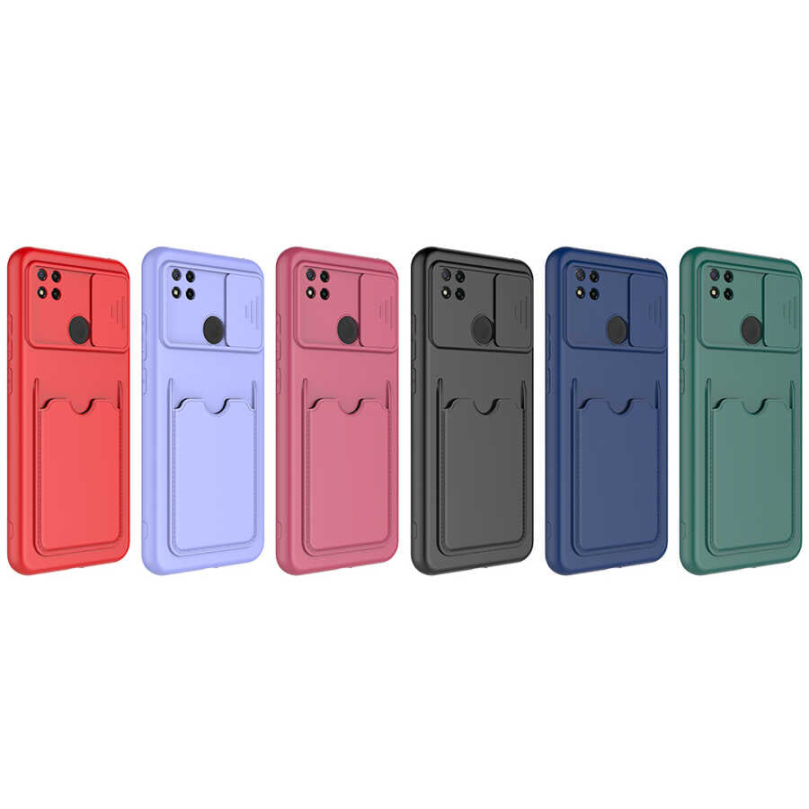 Xiaomi Redmi 9C Kılıf Zore Kartix Kapak Koyu Mor