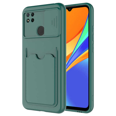Xiaomi Redmi 9C Kılıf Zore Kartix Kapak Koyu Yeşil