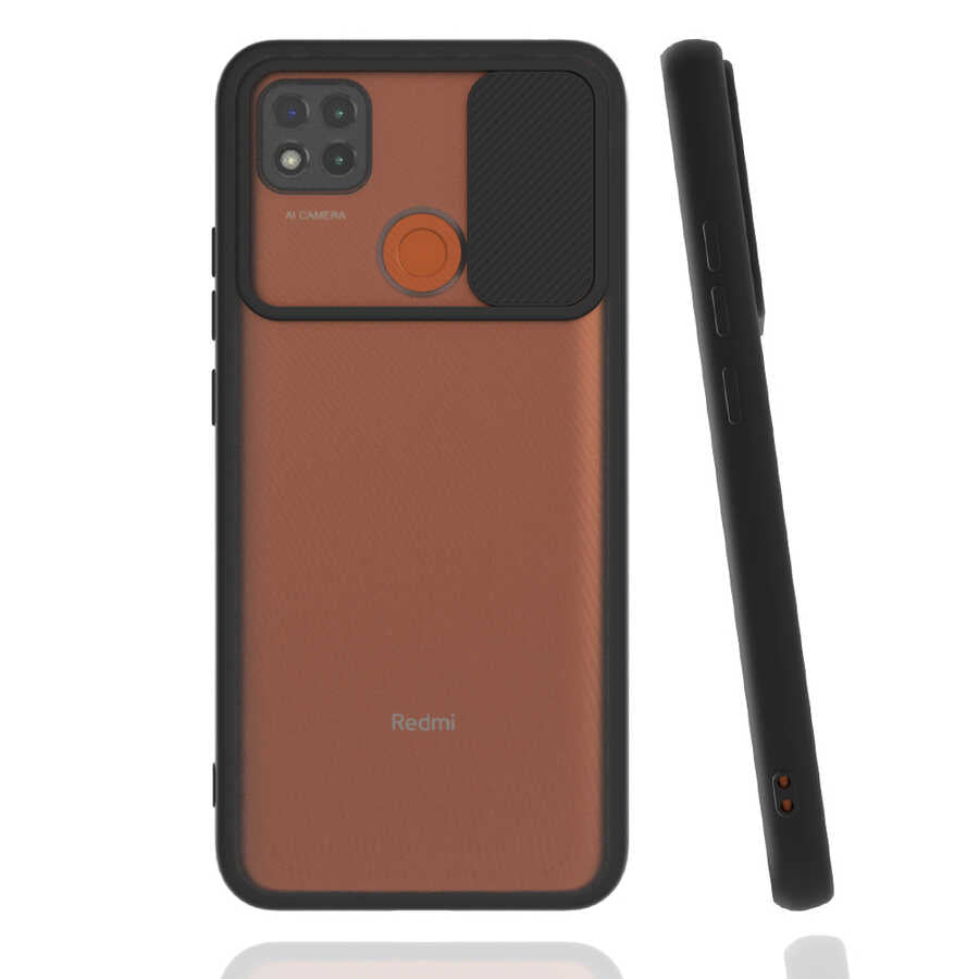 Xiaomi Redmi 9C Kılıf Zore Lensi Kapak Siyah