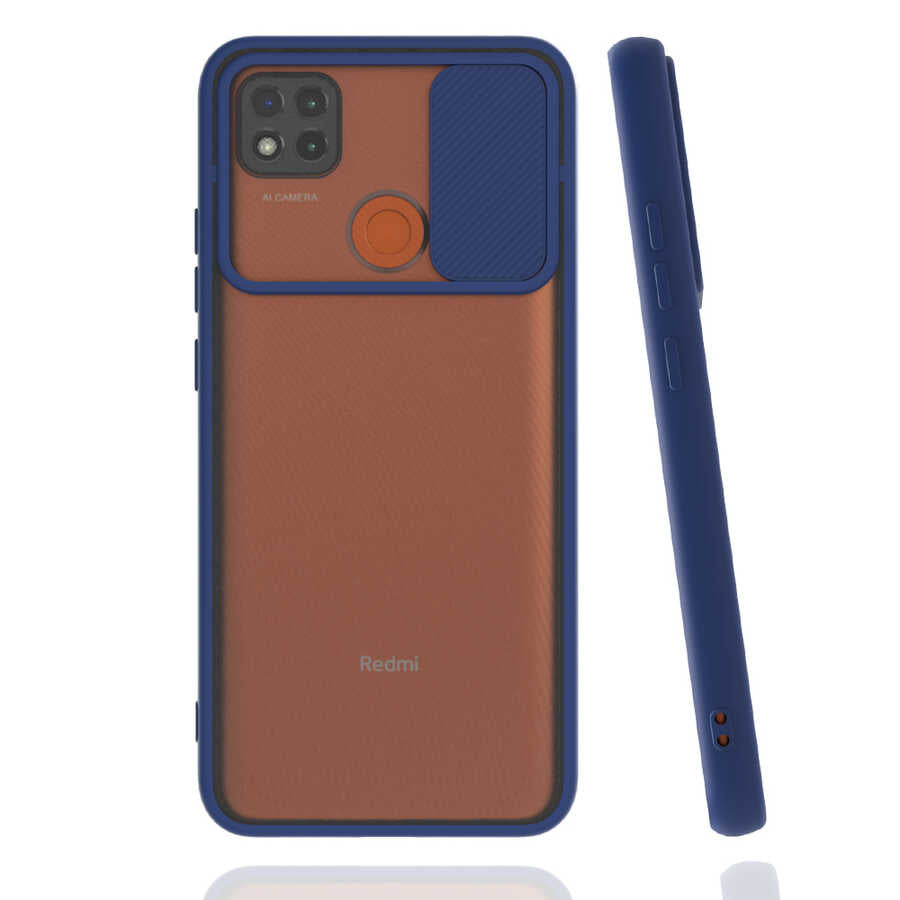 Xiaomi Redmi 9C Kılıf Zore Lensi Kapak Lacivert