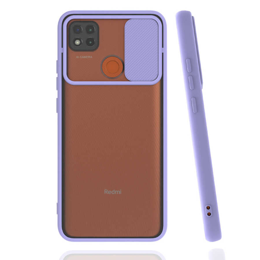 Xiaomi Redmi 9C Kılıf Zore Lensi Kapak Lila