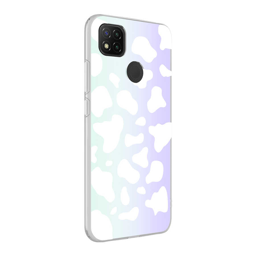 Xiaomi Redmi 9C Kılıf Zore M-Blue Desenli Kapak Cow No2