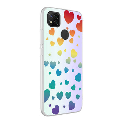 Xiaomi Redmi 9C Kılıf Zore M-Blue Desenli Kapak Heart No3