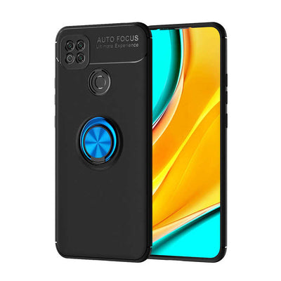 Xiaomi Redmi 9C Kılıf Zore Ravel Silikon Kapak Siyah-Mavi