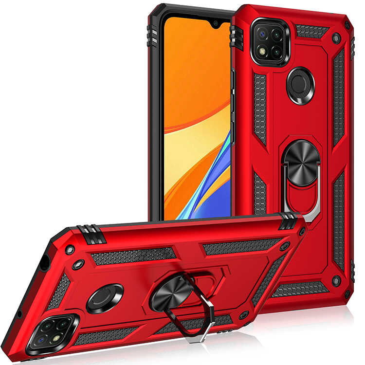 Xiaomi Redmi 9C Kılıf Zore Vega Kapak Kırmızı