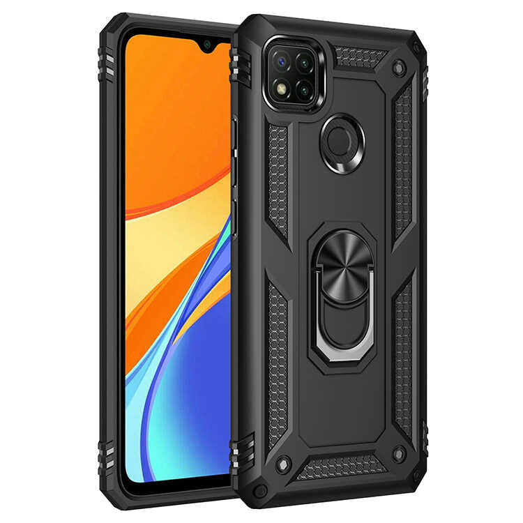 Xiaomi Redmi 9C Kılıf Zore Vega Kapak Siyah