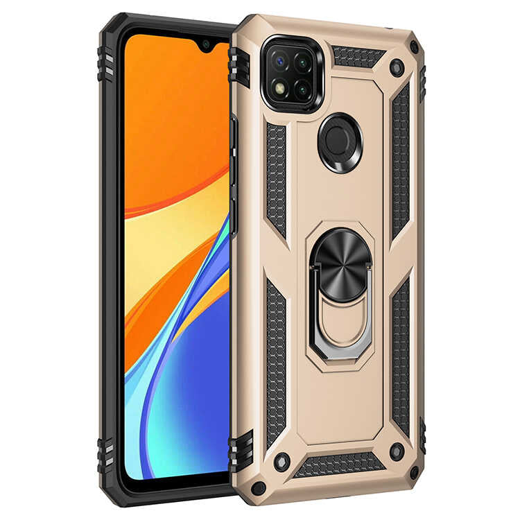 Xiaomi Redmi 9C Kılıf Zore Vega Kapak Gold