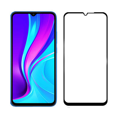 Xiaomi Redmi 9C Zore Kenarları Kırılmaya Dayanıklı Cam Ekran Koruyucu Siyah