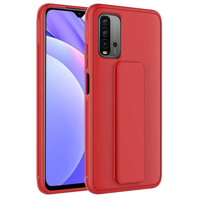 Xiaomi Redmi 9T Kılıf Zore Qstand Kapak Kırmızı