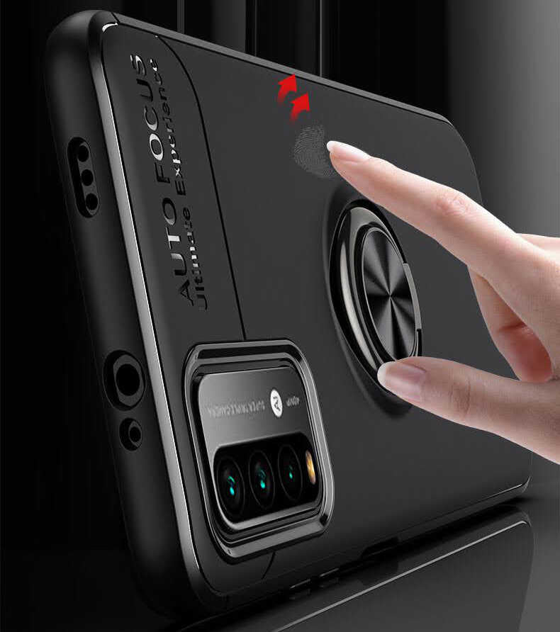 Xiaomi Redmi 9T Kılıf Zore Ravel Silikon Kapak Siyah-Mavi