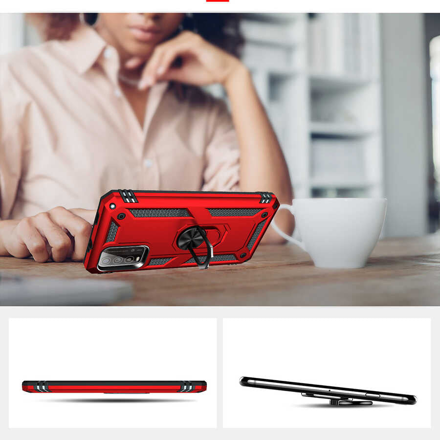 Xiaomi Redmi 9T Kılıf Zore Vega Kapak Gri