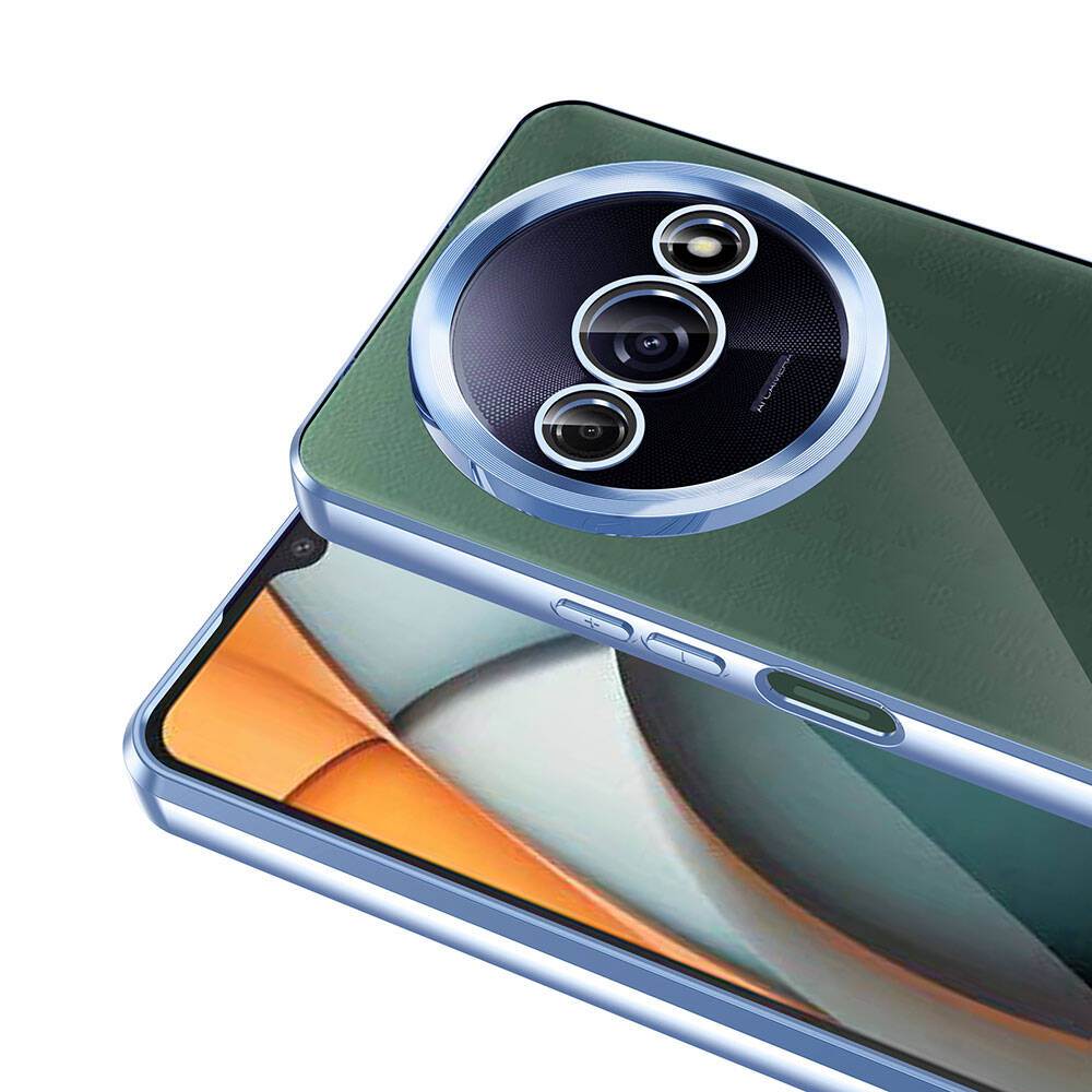 Xiaomi Redmi A3 4G 2024 Kılıf Kamera Korumalı Logo Gösteren Zore Omega Kapak Gold