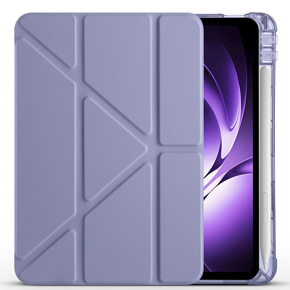 Xiaomi Redmi K Pad Kılıf Zore Tri Folding Kalem Bölmeli Standlı Kılıf Mor