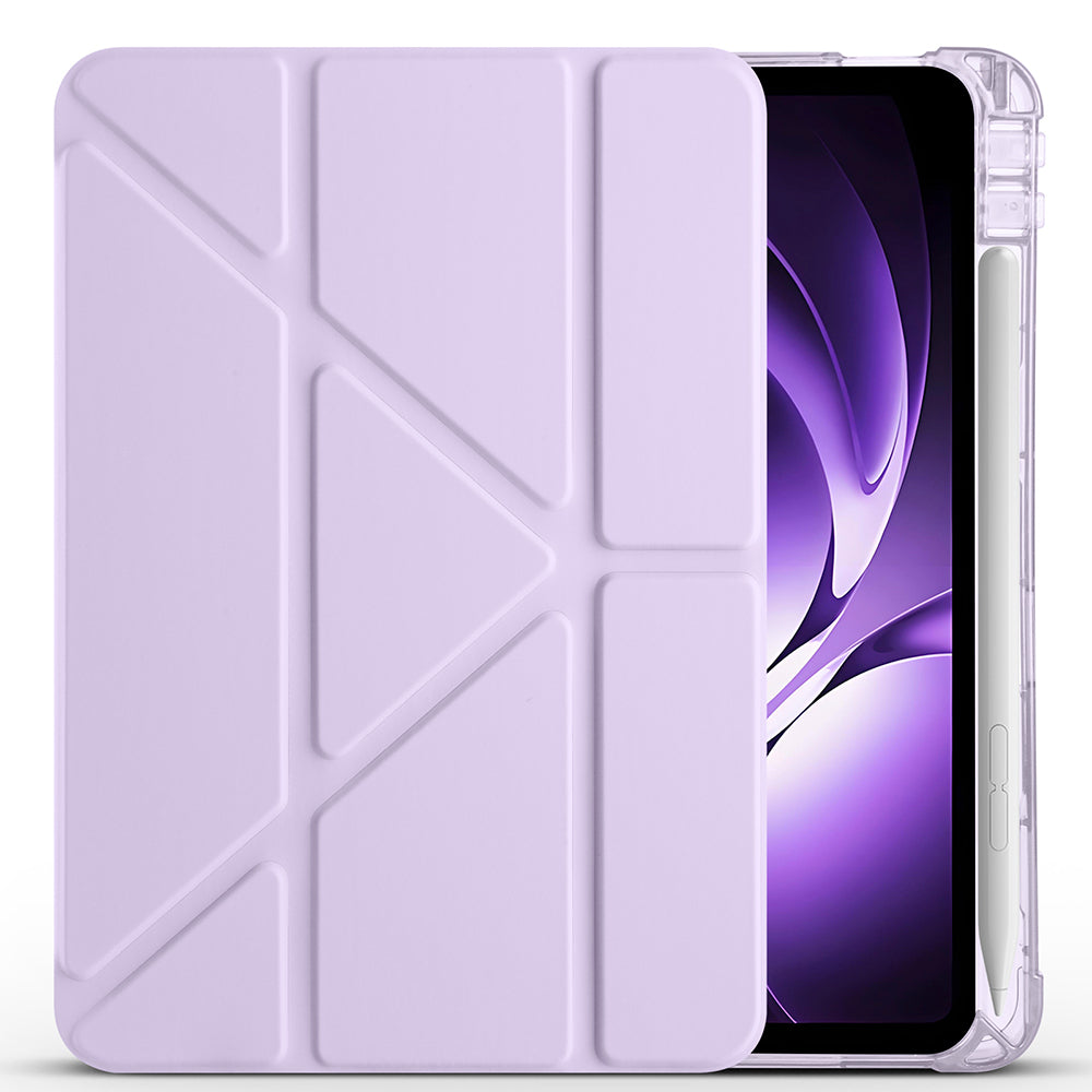 Xiaomi Redmi K Pad Kılıf Zore Tri Folding Kalem Bölmeli Standlı Kılıf Mor