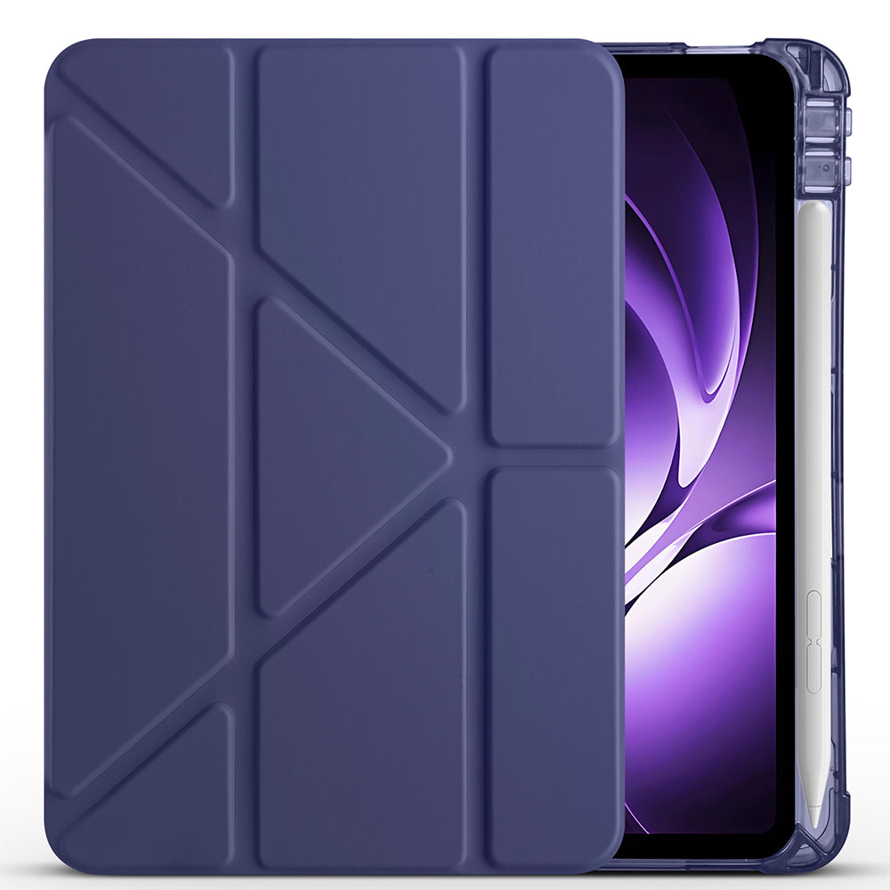 Xiaomi Redmi K Pad Kılıf Zore Tri Folding Kalem Bölmeli Standlı Kılıf Lila