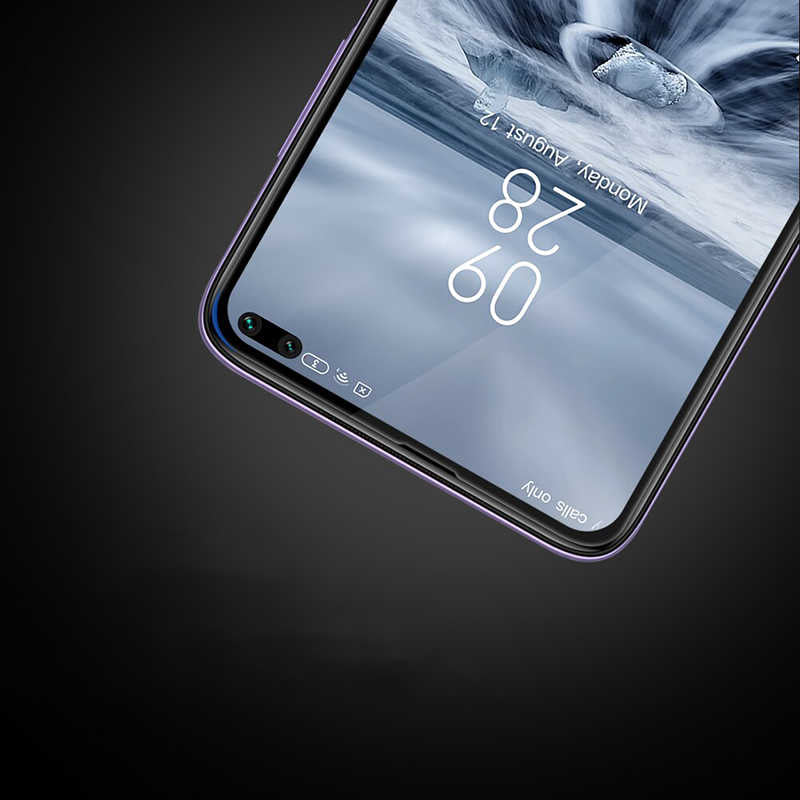 Xiaomi Redmi K30 Zore Kenarları Kırılmaya Dayanıklı Cam Ekran Koruyucu Siyah