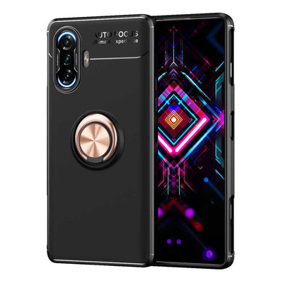 Xiaomi Redmi K40 Gaming Kılıf Zore Ravel Silikon Kapak Siyah-Rose Gold