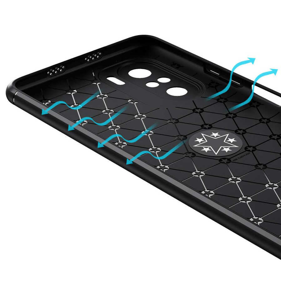 Xiaomi Redmi K40 Kılıf Zore Ravel Silikon Kapak Siyah