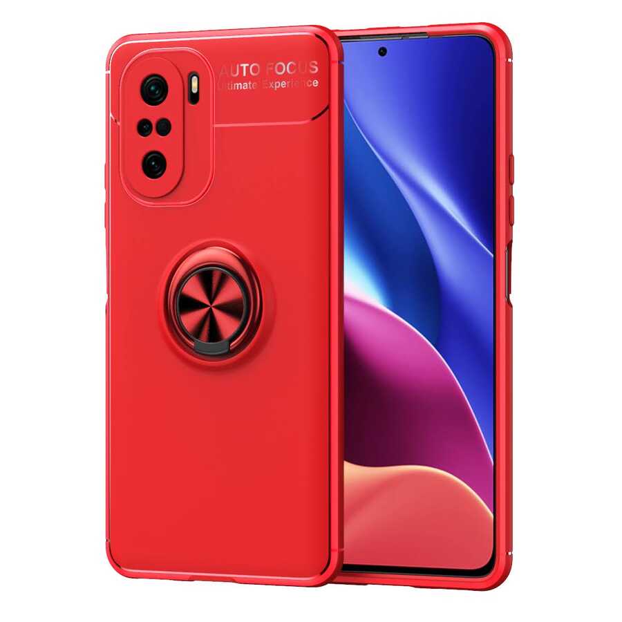 Xiaomi Redmi K40 Kılıf Zore Ravel Silikon Kapak Kırmızı