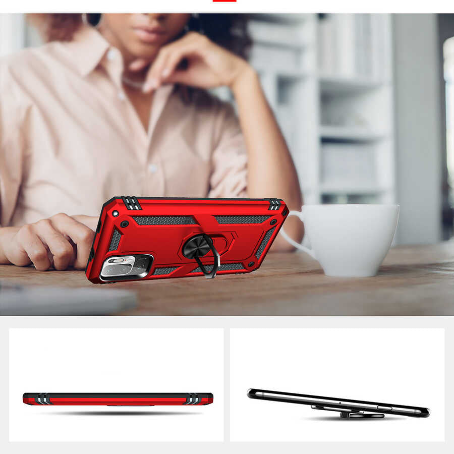 Xiaomi Redmi Note 10 5G Kılıf Zore Vega Kapak Siyah