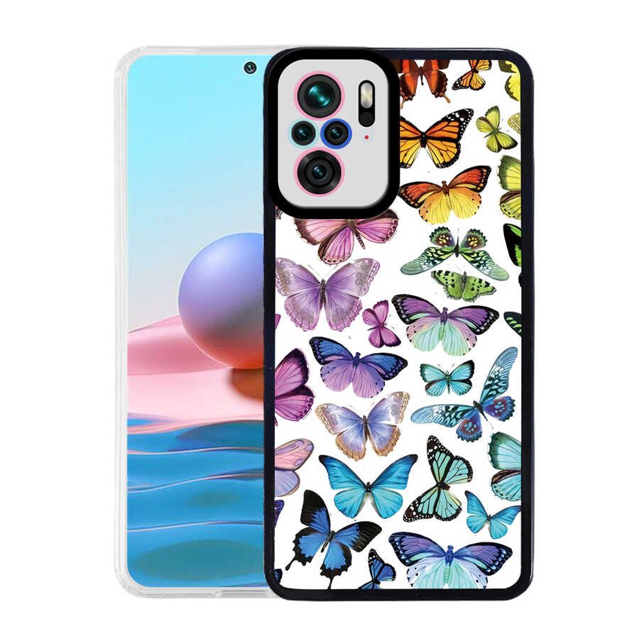 Xiaomi Redmi Note 10 Kılıf Zore M-Fit Desenli Kapak Butterfly No3