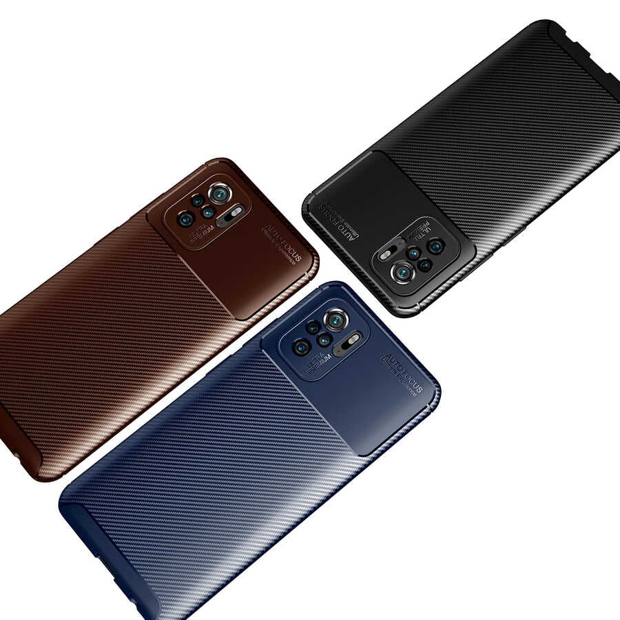 Xiaomi Redmi Note 10 Kılıf Zore Negro Silikon Kapak Kahverengi