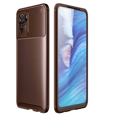 Xiaomi Redmi Note 10 Kılıf Zore Negro Silikon Kapak Kahverengi