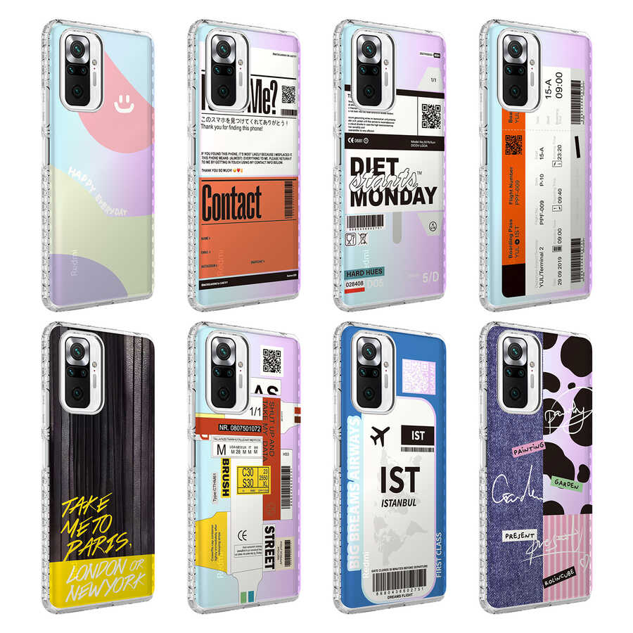 Xiaomi Redmi Note 10 Pro Kılıf Airbag Kenarlı Renkli Desenli Silikon Zore Elegans Kapak NO7