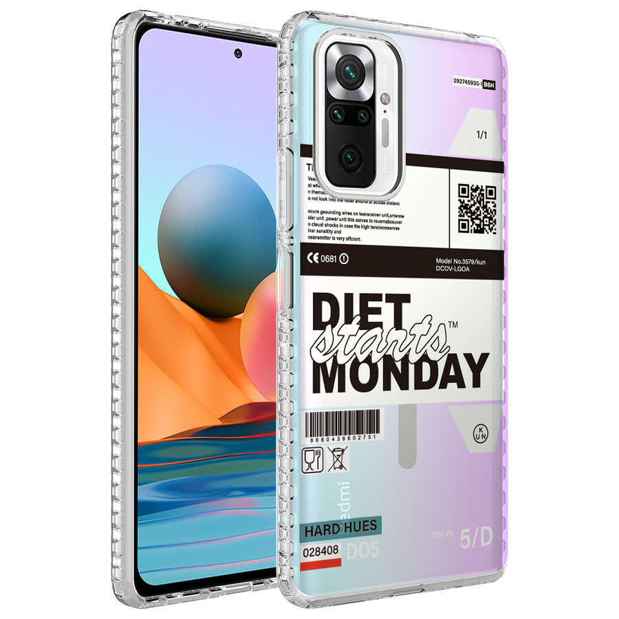 Xiaomi Redmi Note 10 Pro Kılıf Airbag Kenarlı Renkli Desenli Silikon Zore Elegans Kapak NO5